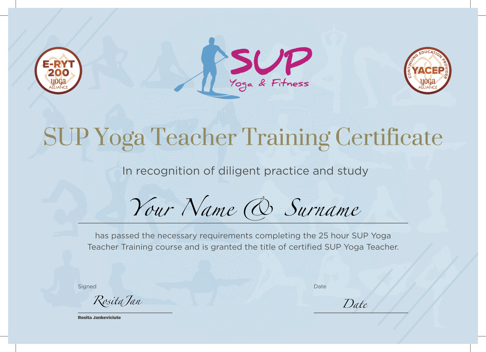 Yoga Alliance Europe Certification